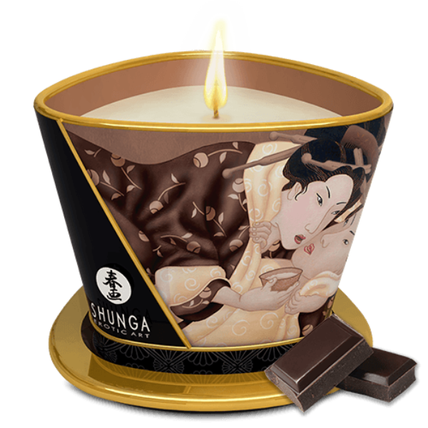 Bougie de massage lueur et caresses - Excitation Chocolat enivrant