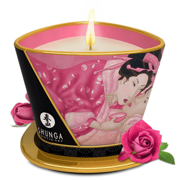 Bougie de massage lueur et caresses - Aphrodisia Rose