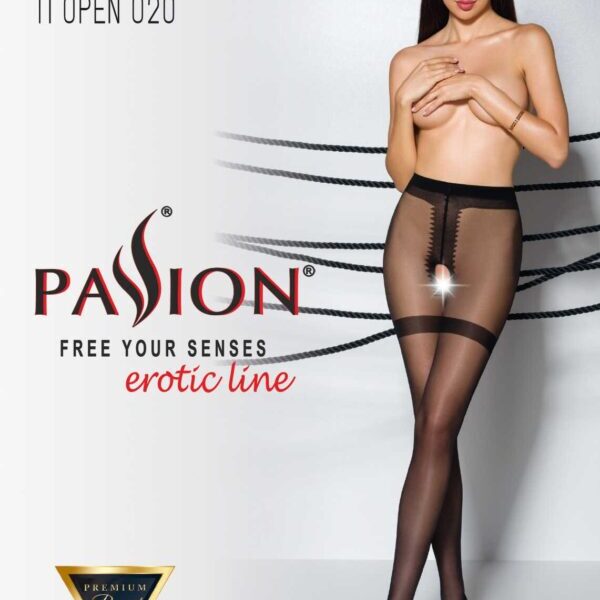 TIOPEN 020 Collants ouverts 20 den - Noir