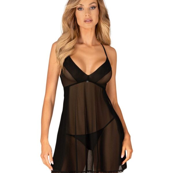 Latinesa babydoll et String - Noire