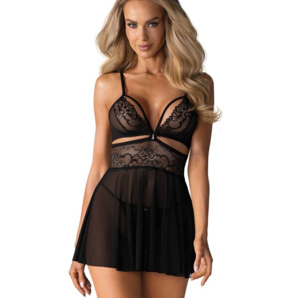 838-BAB-1 babydoll - Noir